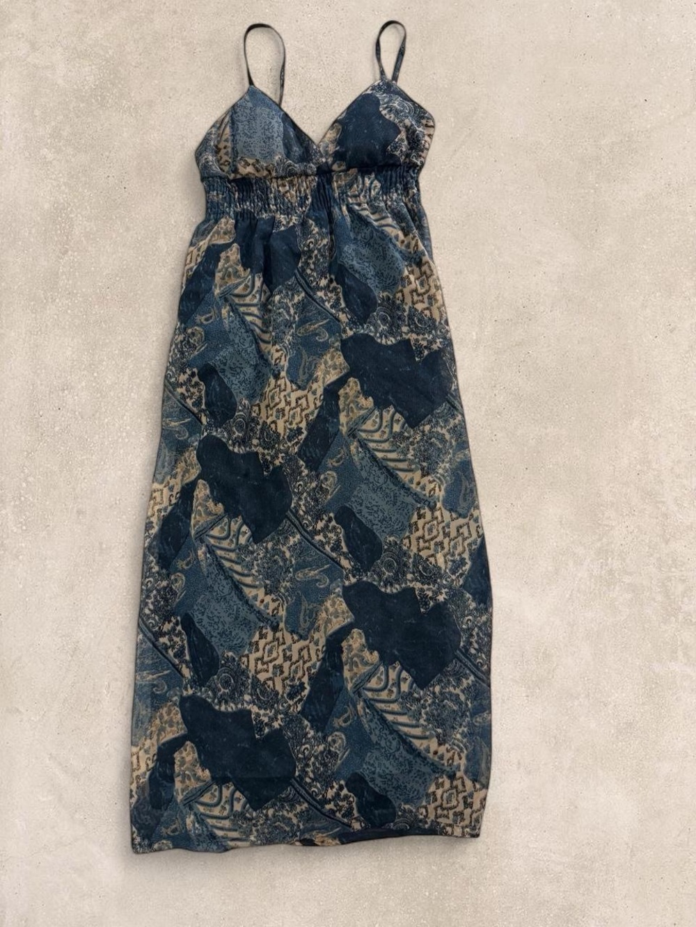 Vintage She's Cool 90s Y2K Patchwork Maxi Dress Small